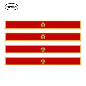 

HotMeiNi 13cm x 1.7cm 4pcs Car Stripe Motorcycle Racing Flag Sticker Skateboard Decal Bike Moto Tuning Montenegro Car Stickers