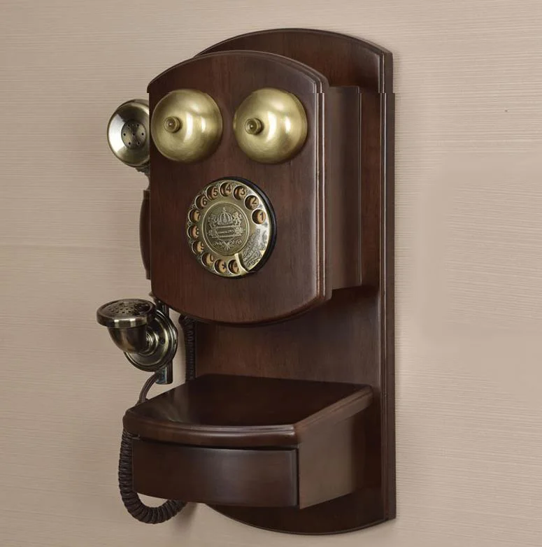 Wall Hanging Wall Phone For Sale Retro Revolve Landline Wood