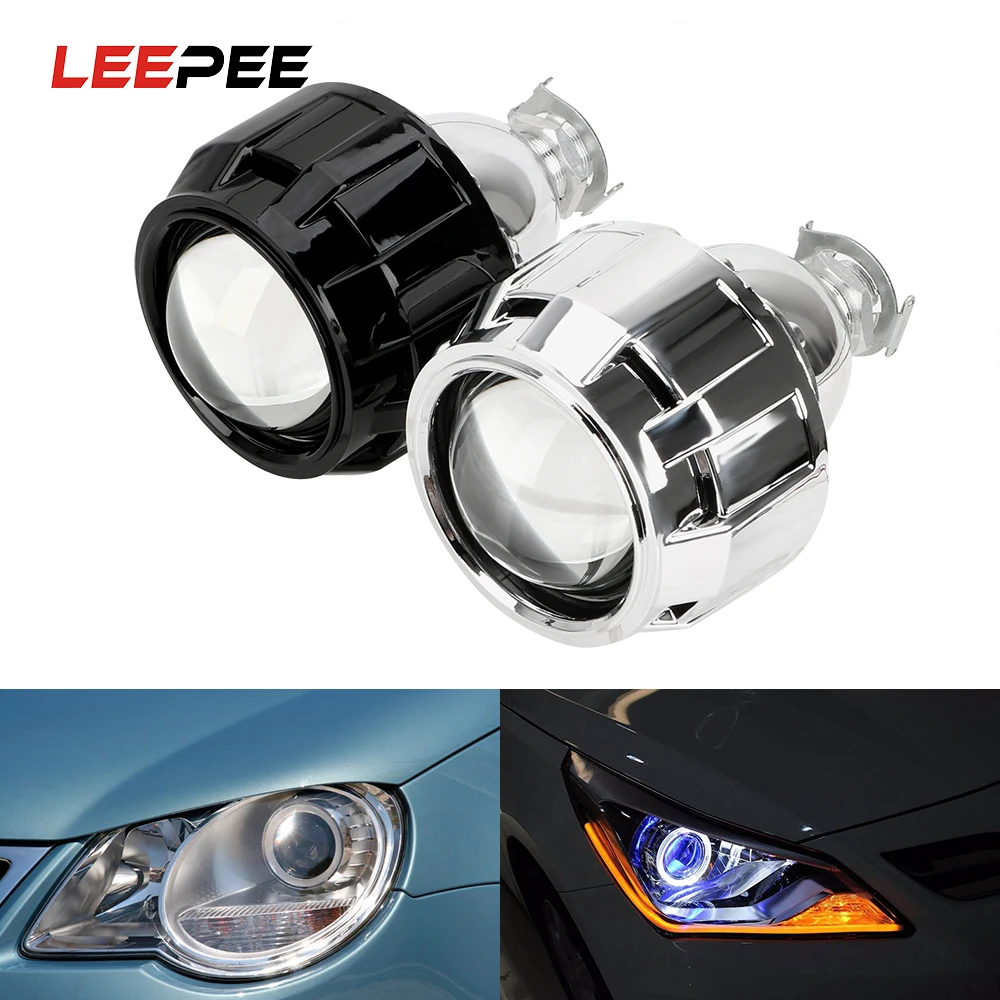 

LEEPEE Xenon HID Projector Lens For H1 Xenon LED Bulb H4 H7 2.5 Inch Silver Black Shell Motorcycle Car Headlight Accessories