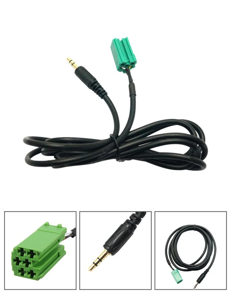 Cable auxiliar de Radio de 3,5mm, de entrada de Audio Renault con herramienta de extracción, piezas de repuesto para carro|Conectores y cables de batería| - AliExpress