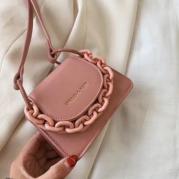 

Mini 2020 New Messenger Crossbody Bag Fashion Chain Ladies Acrylic strap Shoulder Bag Brand Small Square women Handbag