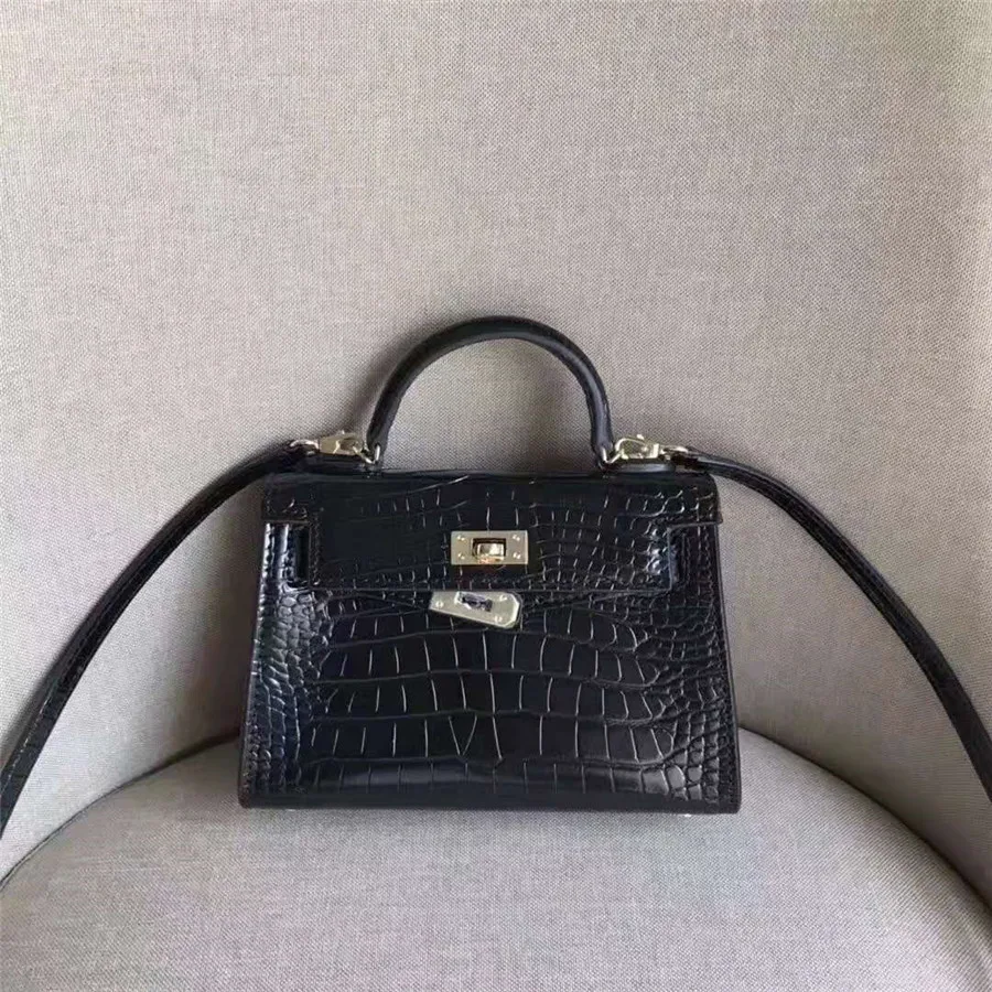 

Women Fashion Bags Genuine Leather Bags Women Size Crocodile Skin Bags Christmas Bags 2019 Top Quality Hangbag