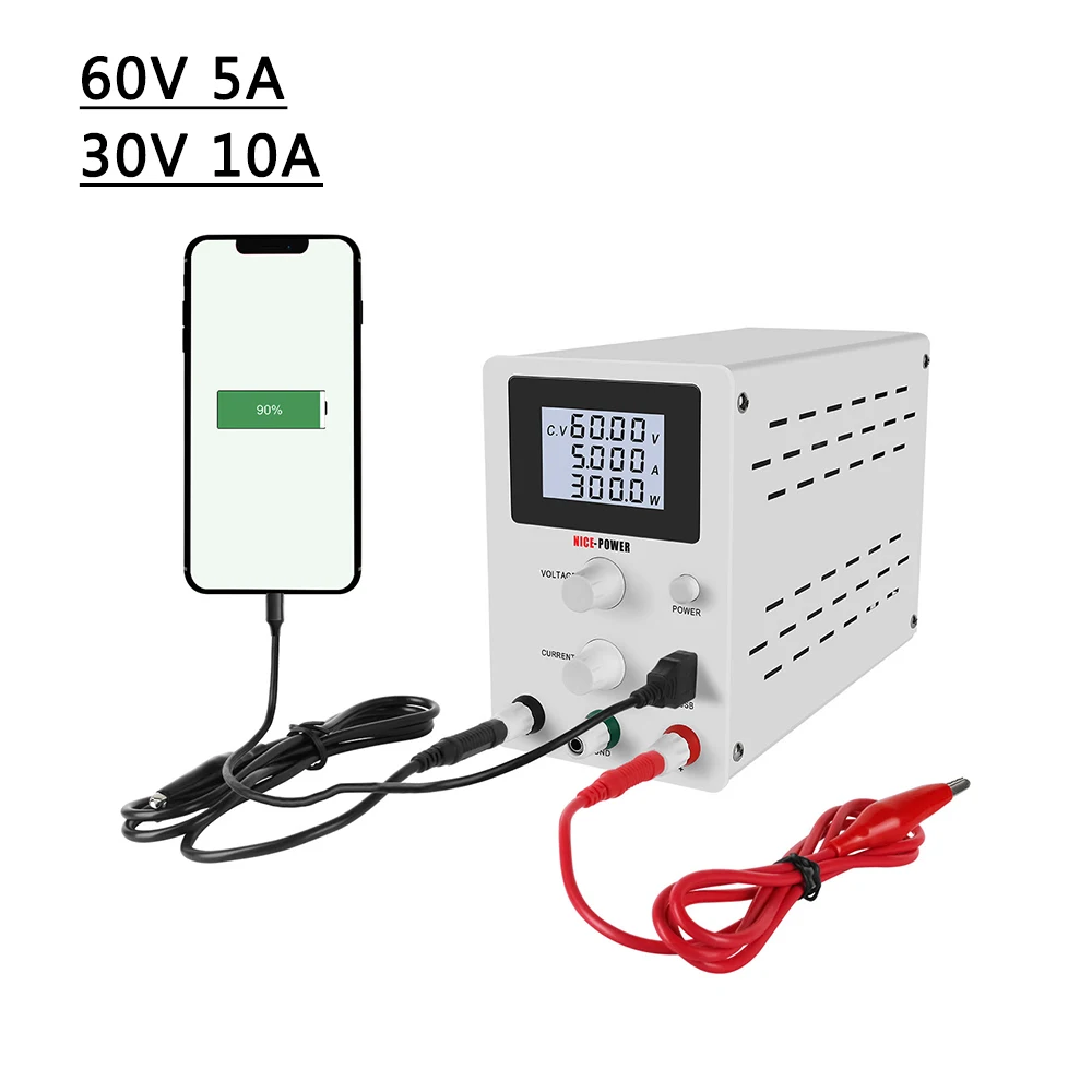 0,01 в 30 в 10 А ЖК-экран DC Регулируемый источник питания импульсный лабораторный настольный источник цифровой регулятор напряжения и тока 30 в