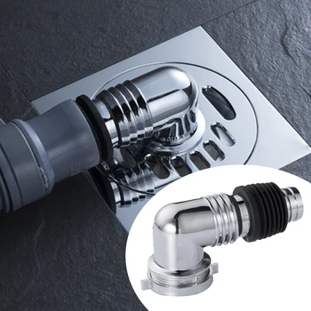 

Washing Machine Snap Adapter Dishwasher Connector Pipe Sewer Chrome Plated Special Elbow Universal Fit Home Floor Drain Joint