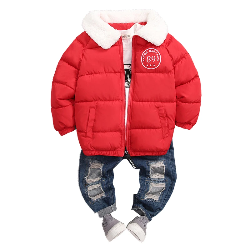 

Kids Winter Coats Windproof Parkas For Girls Cotton Jacket For Boys Children Jackets With Fur Collar Outerwear Child Clothes