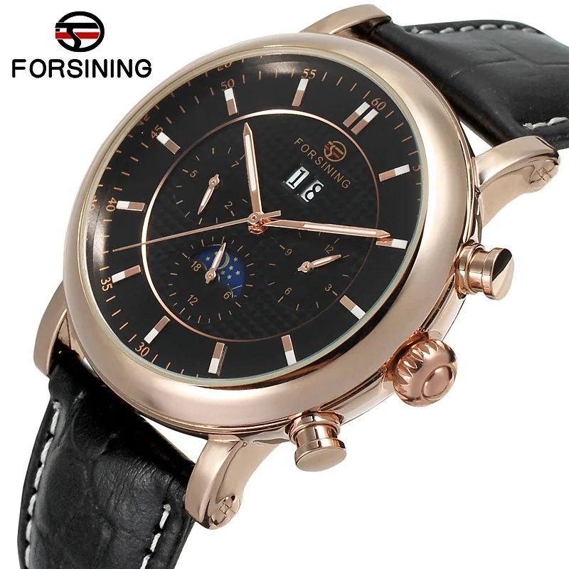 

Forsining Popular Europe And America Men Fashion Casual Calendar Tourbillon Fully Automatic Mechanical Wrist Watch