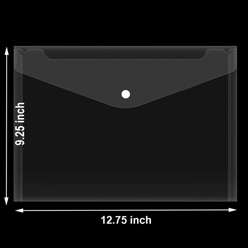 Poly Envelope Folder with Snap Button Closure, Premium Quality Clear Plastic Envelopes,30 Pcs Waterproof Transparent Project Env