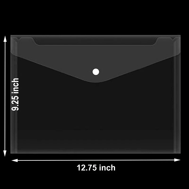 Поли папка для исследований с застежкой кнопки, Премиум качество прозрачные пластиковые конверты, 30 шт водонепроницаемый прозрачный
