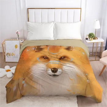 

3D Duvet Covers Quilt/Blanket Cover White Comforter Shell Animal Fox 140x210 200x220 230x220 260x220 Custom Design Bedding Bag