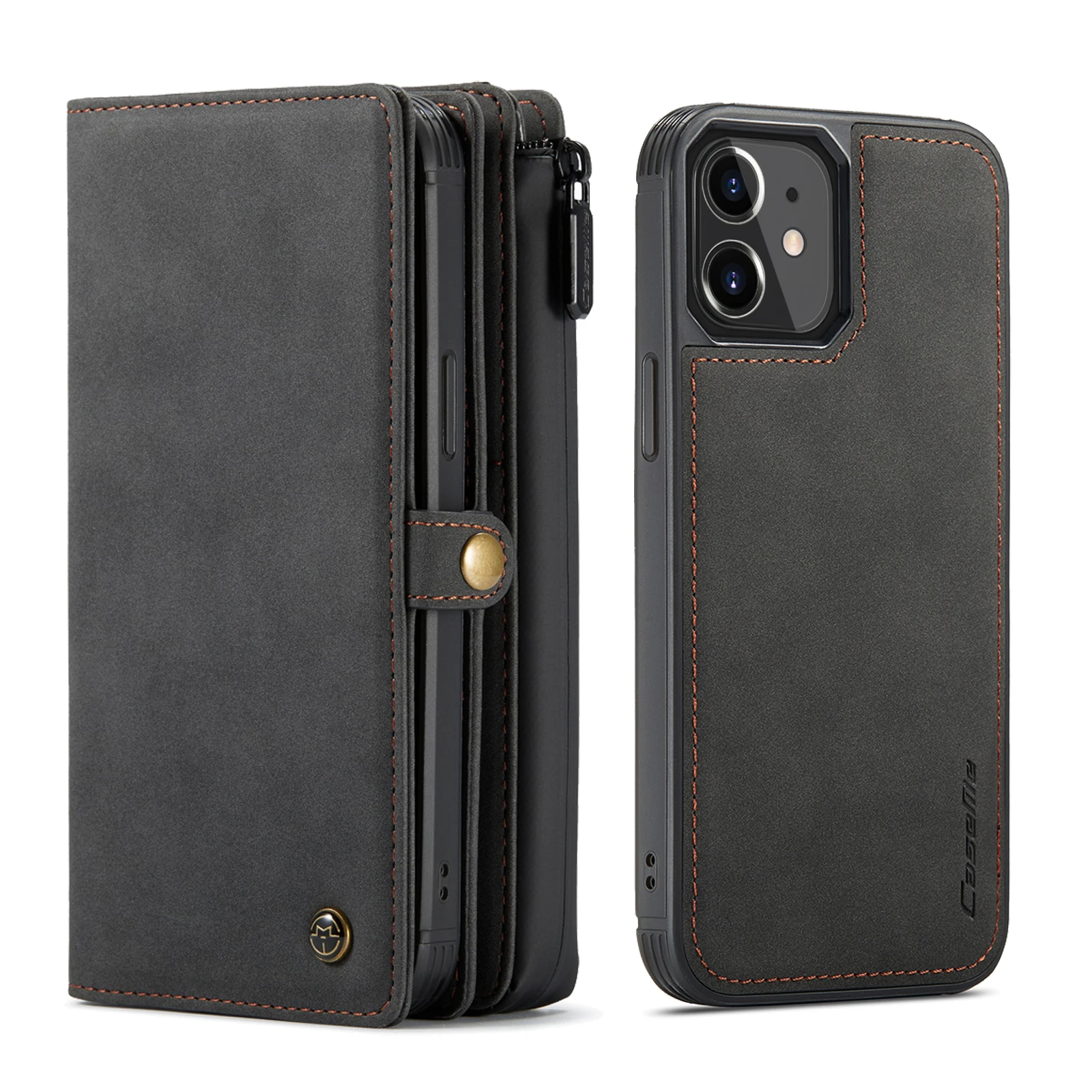 Detachable Genuine Leather Wallet Cases For Iphone 12 13 Mini 11 12 13