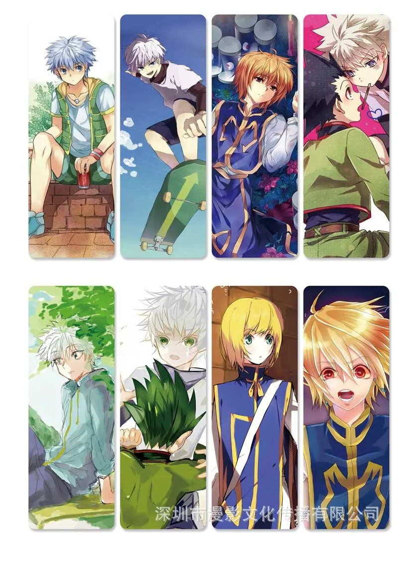10 компл./лот аниме HUNTER X HUNTER закладки для книг, гон-Фрикс Kurapika книжная Обложка из ПВХ mark офисные школьные принадлежности подарок