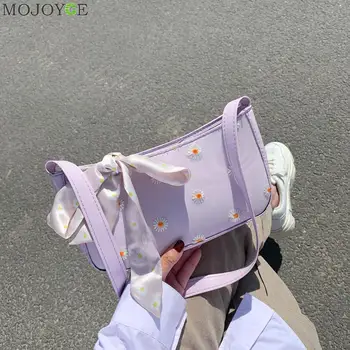 

Creative Women Daisy Handbag Bow Ribbon Totes PU Classic Texture Delicate Design Chic Female Elegant Underarm Shoulder Bags