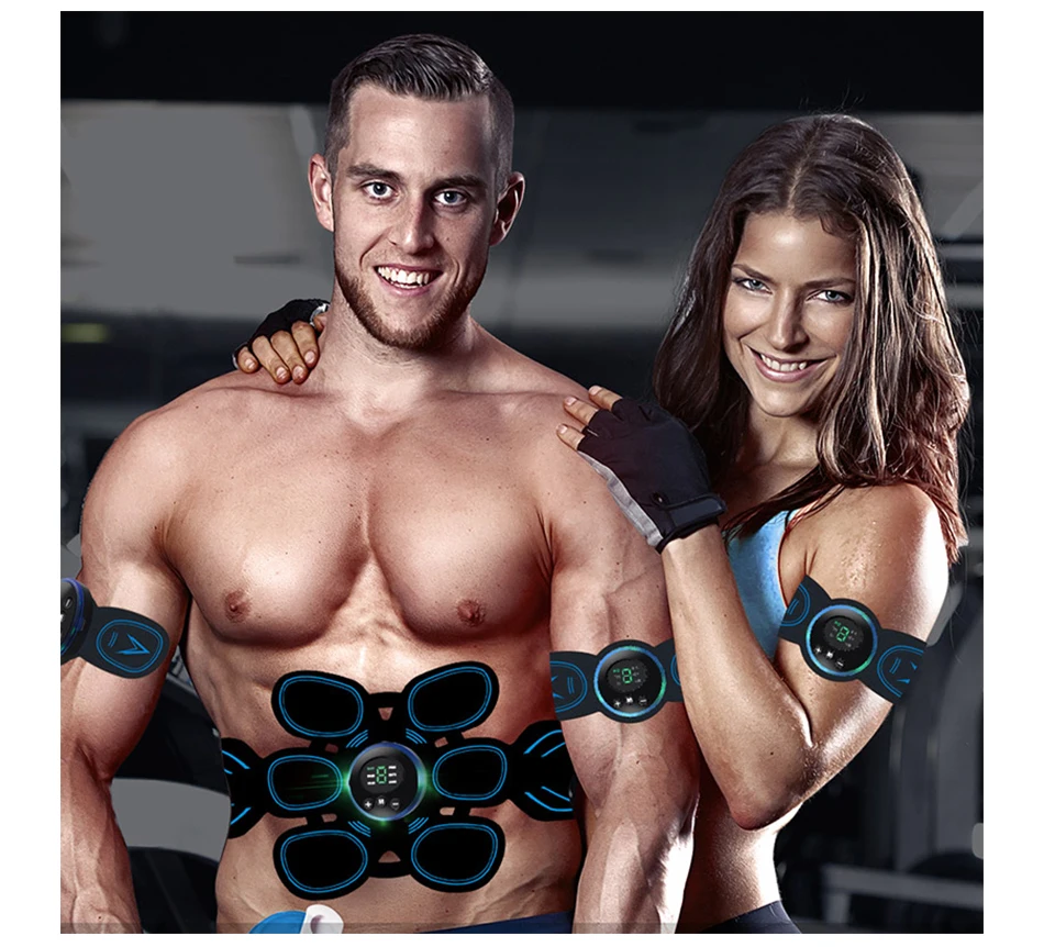 USB EMS беспроводной стимулятор мышц умный фитнес-тренажер для тренировки живота Электрический массажер для похудения