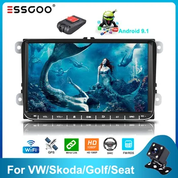 

Android 9 lecteur multimédia de voiture 2 GB / 1 GB RDS AM DAB + Navigation GPS 2 din autoradio pour le golf