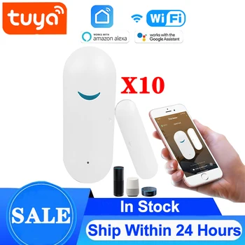 

tuya smart wifi door and window sensor door open sensor alarm alexa compatible Tuya/Smart Life APP alarm system for home