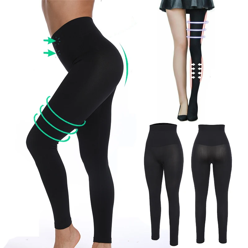 Shapewear Anti Cellulite Compression Leggings Da Donna Leg Slimming Body Shaper Vita Alta Tummy Control Mutandine Coscia Più Sottile