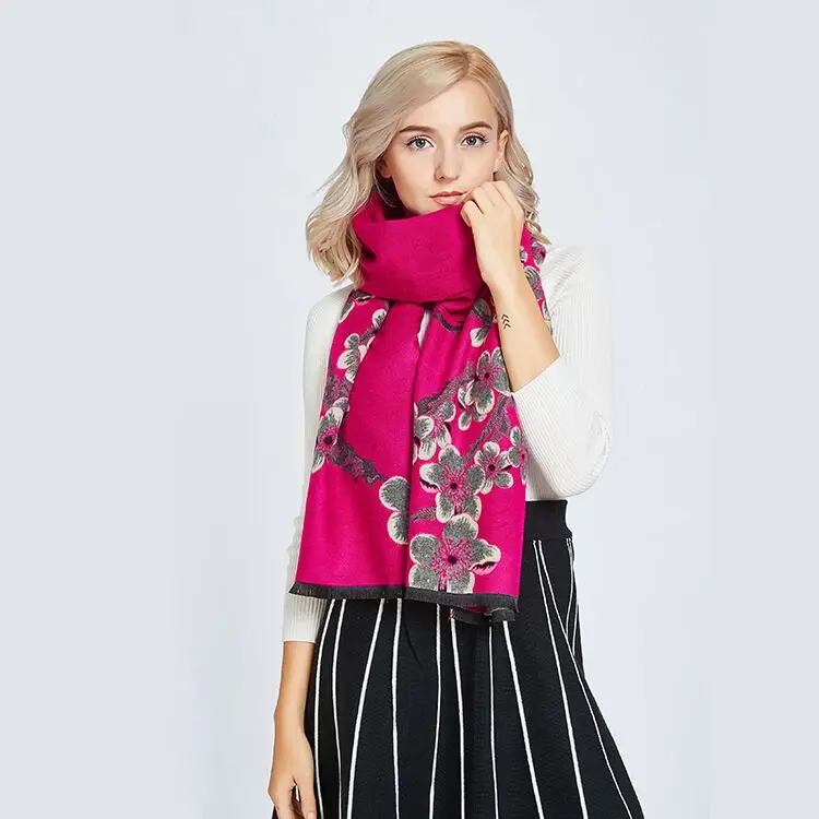 

2019 Hot designer floral Scarf Women Cashmere shawls Scarves Long Shawl Wrap Blanket Warm oversized wrapsLL190725
