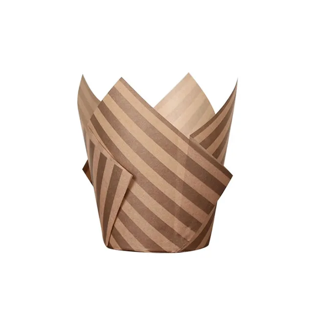 50pcs Newspaper Style Cupcake Liner Baking Cup For Wedding Party Caissettes Tulip Muffin Cupcake Paper Cup Oilproof Cake Wrapper B09