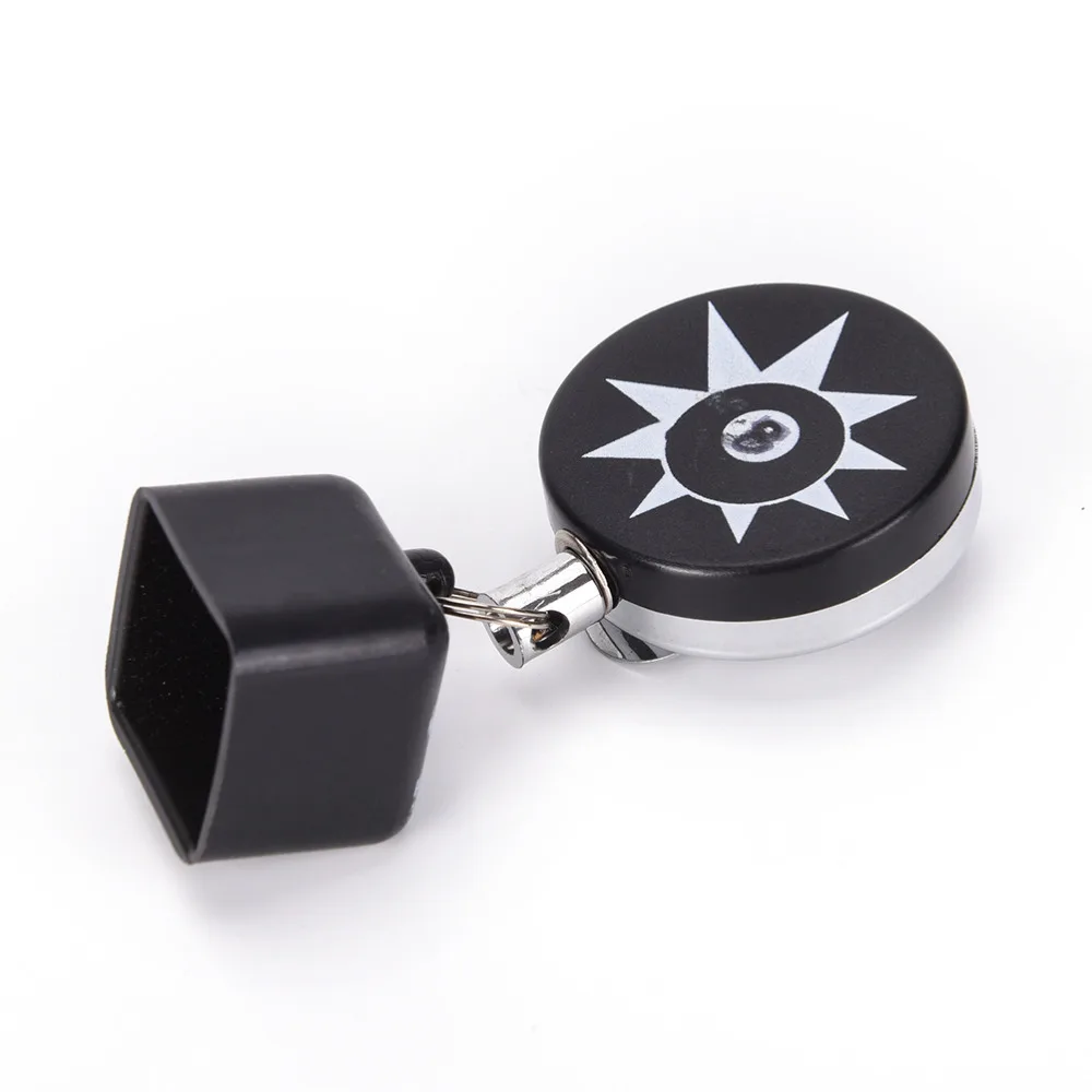 Billiards Snooker Pool Cue Chalk Retractable Extensible Wire Drawing & Silver Belt Clip Retractable Chalk Holder