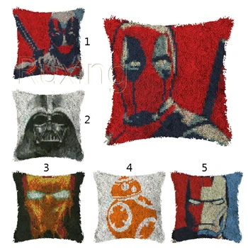 

Latch Hook Rug Kits Pillowcase Cartoon Kitleri Canvas Kussen Knooppakket Kleed Embroidery Cushion Cover La Casa De Papel Serie