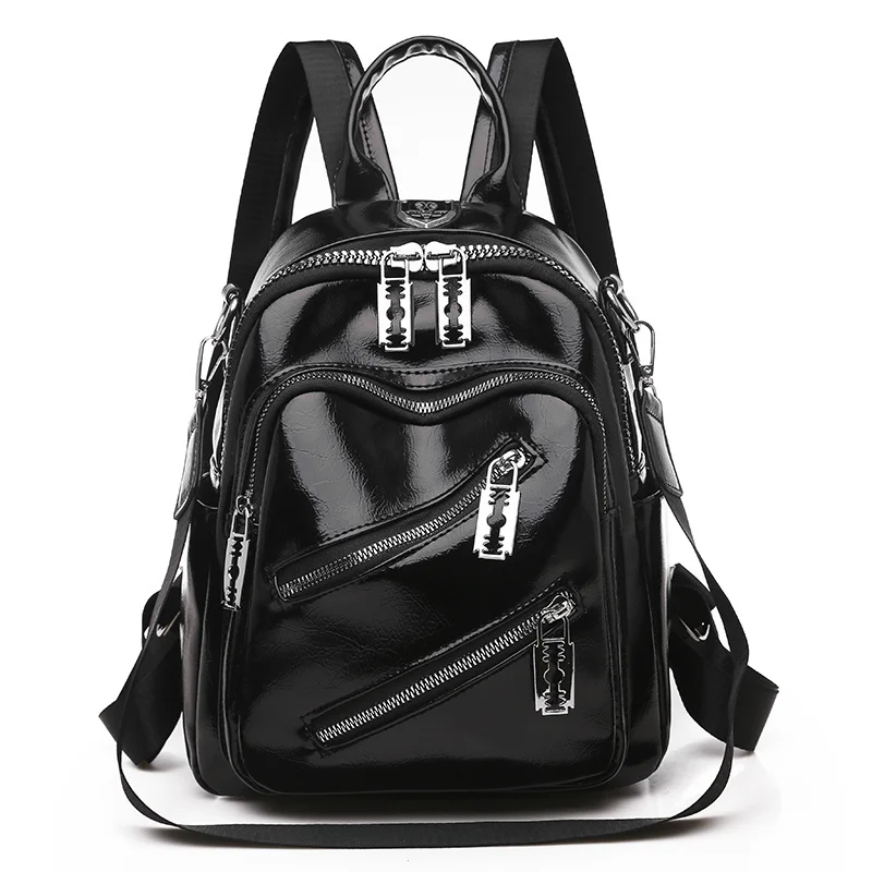 Small Backpack Women Multifunctional PU Leather Backpacks 2021 New Fashion High Quality Ladies Casual Travel Backpack School Bag 