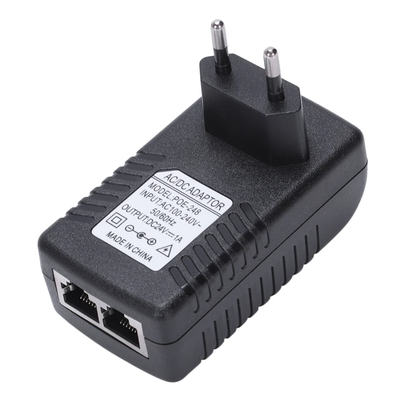 Источник питания Ethernet POE инжектор адаптер для IP сетевой шлюз для телефона ip-камера(24 V/1A EU Plug