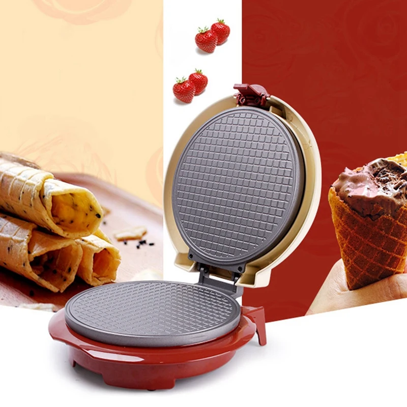 Electric Egg Roll Maker Crispy Omelet Mold Crepe Baking Pan Waffle Pancake Bakeware Ice Cream Cone Machine Pie Frying Grill Eu P