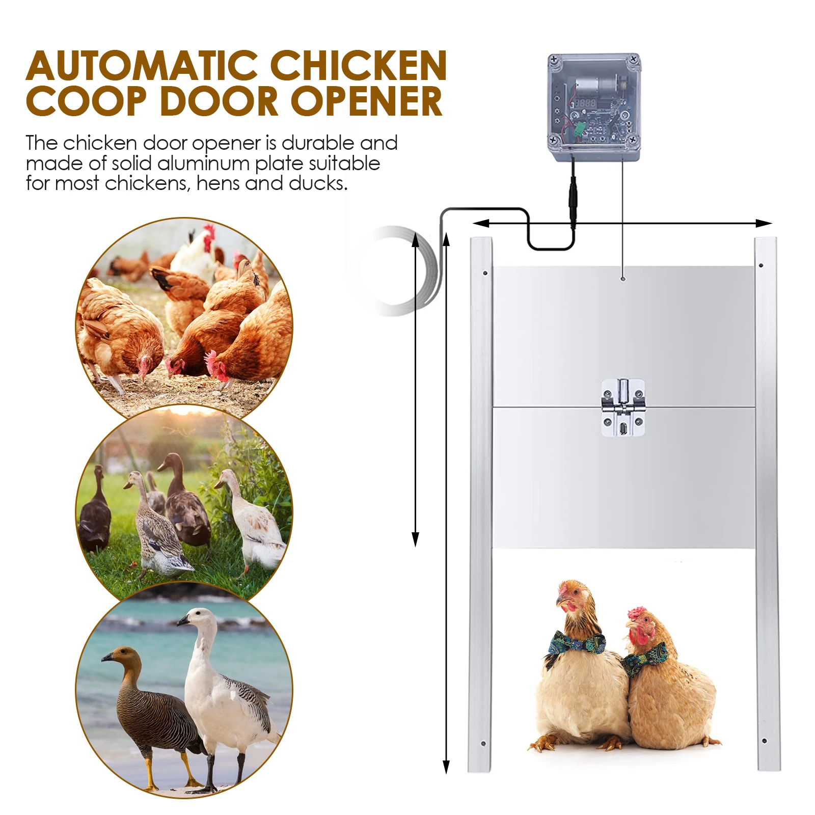 Electric Automatic Chicken Opener Coop Door Kit Electric Poultry Kit