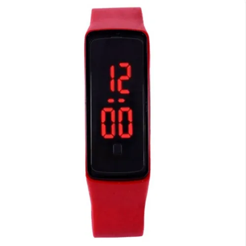 Силиконовый ремень унисекс Женские Мужские светодиодный часы с цифровым экраном спортивные часы модные уличные детские часы - Цвет: red