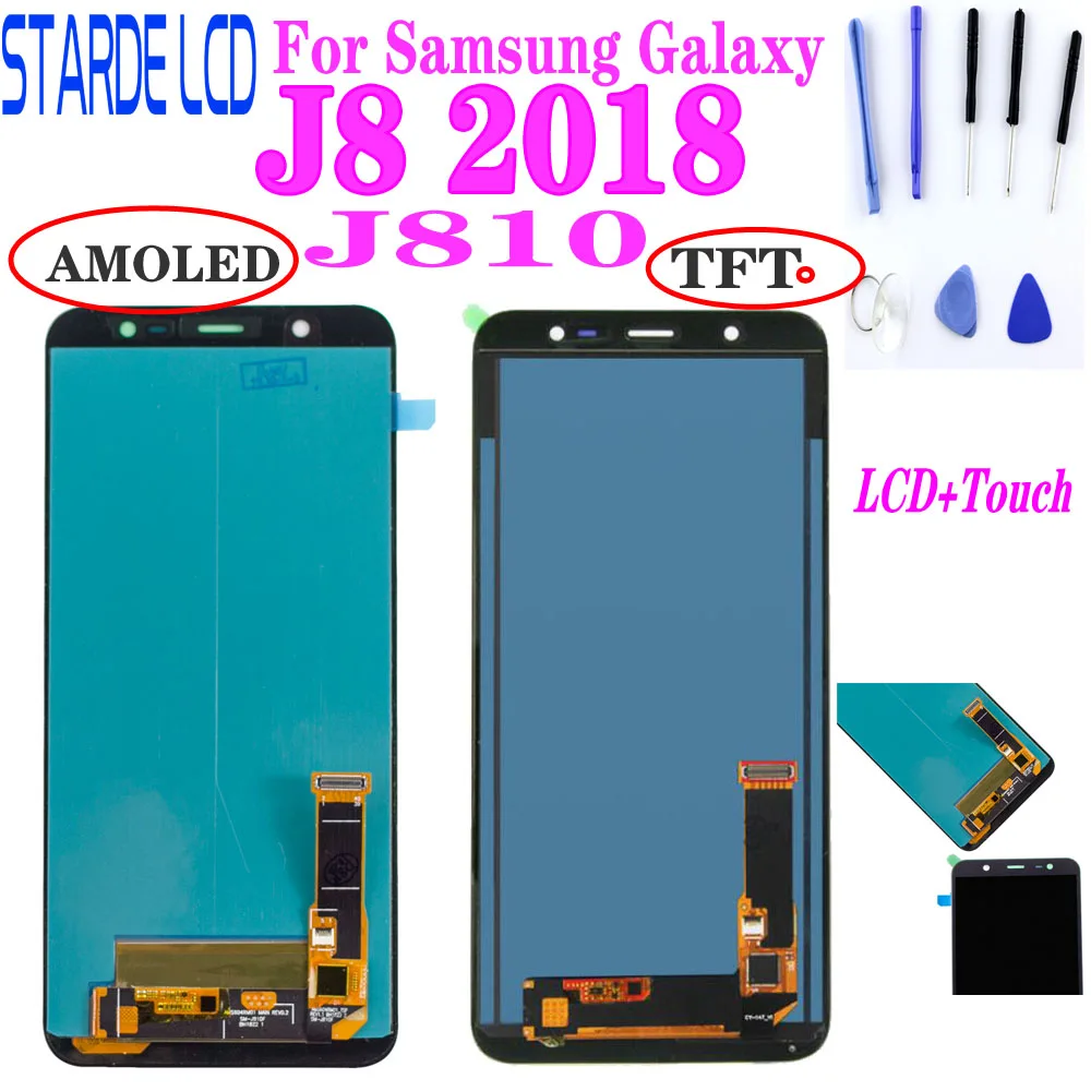 6,0 ''Супер AMOLED TFT lcd s Дисплей для SAMSUNG J8 J810 sm-j810m J810F J810Y ЖК-экран сенсорный дигитайзер сборка