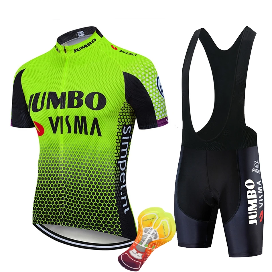 

2020 Pro Team JUMBO Cycling Jersey 16D Bib Set Bicycle Breathable Maillot MTB Quick Dry Bike Clothing Cycling Gel Pad
