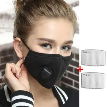 

PM2.5 Universal Anti pollution Dust-proof Anti-fog Filter Pad Haze Pollution with Breathing Valve Mouth Mask