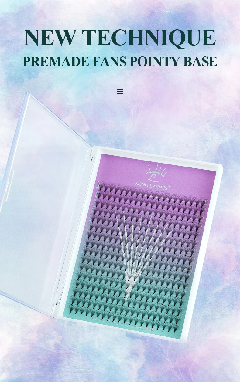 SONG LASHES Premade Volume Fans Mega Tray 360 Fans Sharp Thin Pointy Base Eyelash Extensions  Mega Tray 360Fans 6D 7D 8D 10D 12D