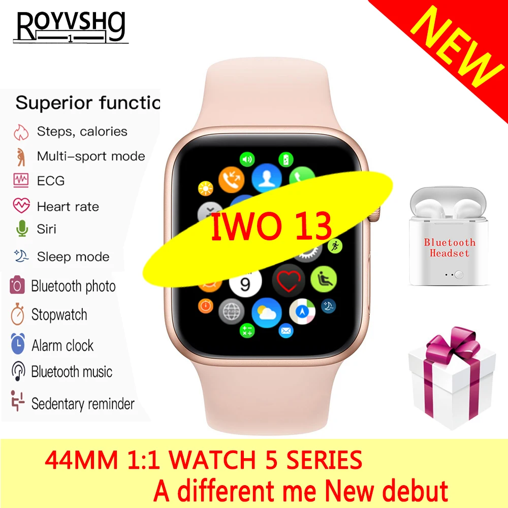 Умные часы IWO 13 1:1 series 5 44 мм PK IWO 10 11 12 для apple iPhone 11 max IOS Android phone smartwatch человек ip68 водонепроницаемый