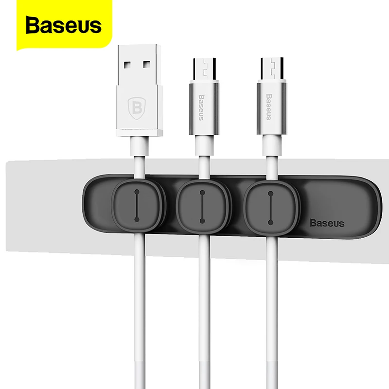 Магнитный зажим Baseus для кабеля органайзер USB рабочего стола протектор провода
