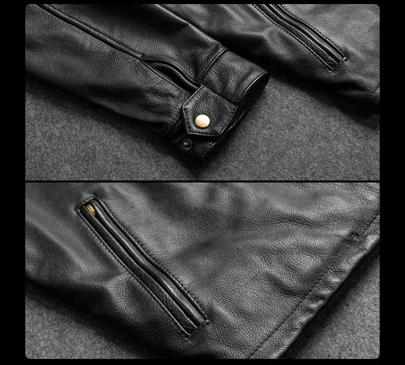 Novmoop итальянская винтажная Повседневная Стильная черная кофейная коровья кожа, мужская куртка на молнии, куртка с карманами cuir homme manteau LT2868