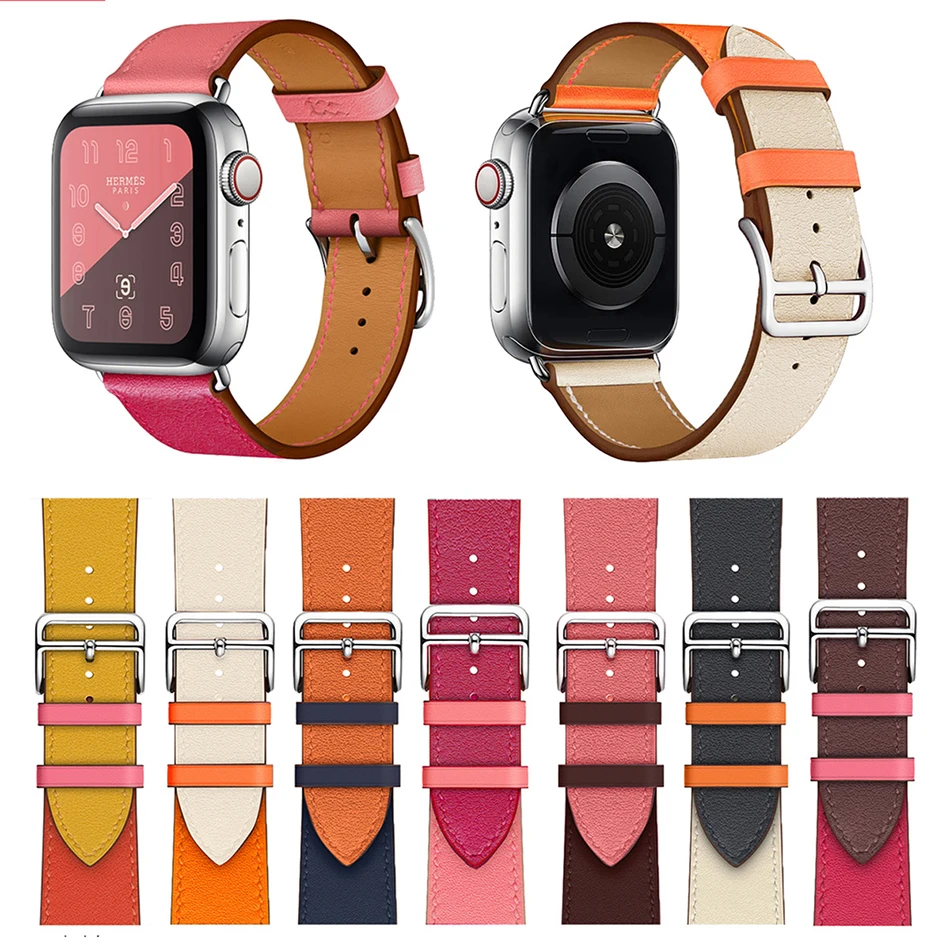 Ремешок Apple, кожаный, с пряжкой, удобный, мягкий, сменный, умные аксессуары, ремешок 38 мм, 40 мм, 42 мм, 44 мм, для IWATCH, кожаный ремешок