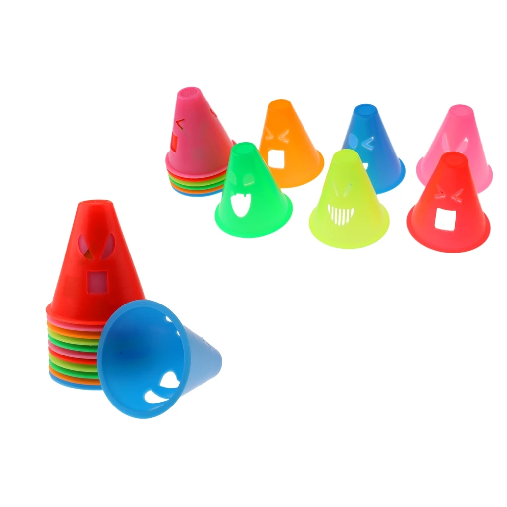 24Pcs Skateboard Inline Roller Skating Agility Training Sport Cones Slalom 24Pcs Skateboard Inline Roller Skating Agility Training Sport Cones Slalom