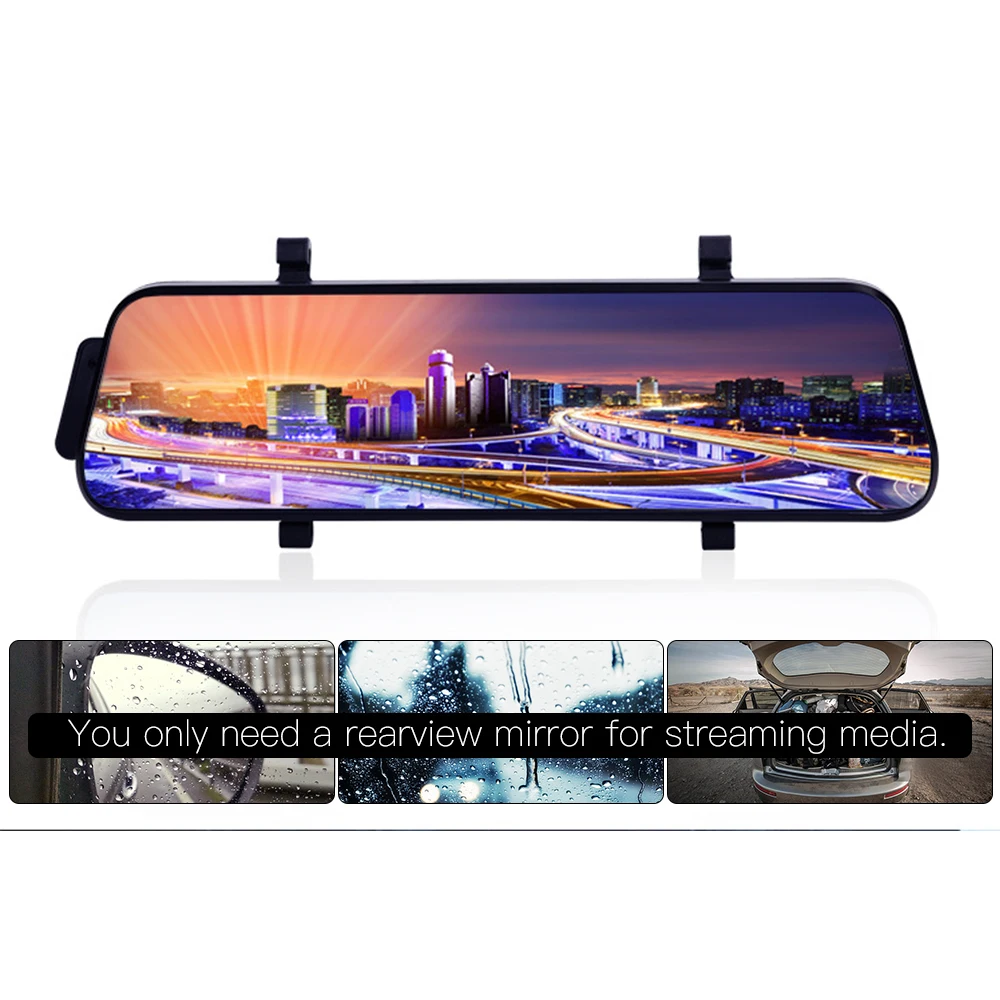

Car DVR 10' RearView Mirror Stream Touch Screen Super Night Vision 1080P Dash Cam Camera Video Recorder Auto Registrar Dashcam