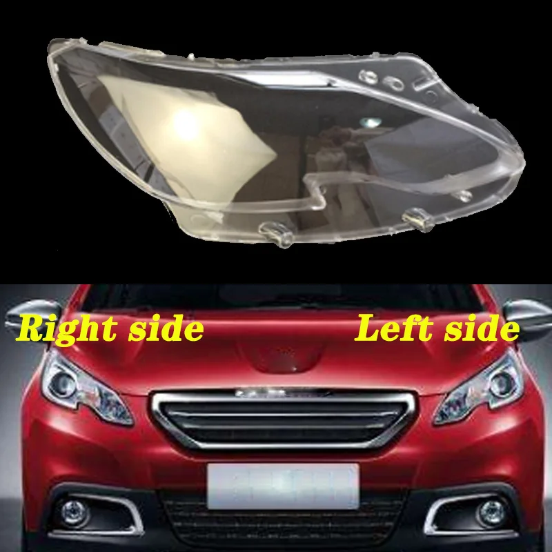 Для peugeot 2008 передние фары прозрачные абажуры лампы оболочки маски фары крышка объектива фары стекла