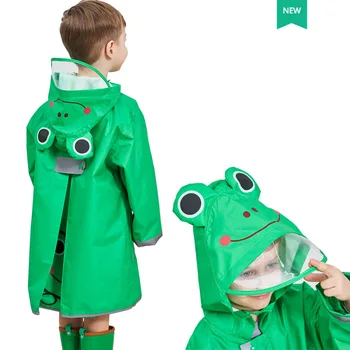 

Outdoor Cartoon Kids Raincoat Cute Thick Green Travel Raincoat Lightweight Poncho Impermeable Student Household Items MM60YY