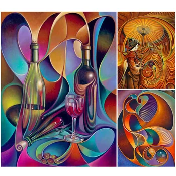 

5D Diy Diamond Painting Abstract Flower Landscape Cross Stitch Kit Full Drill Embroidery Mosaic Art Picture of Rhinestones Decor