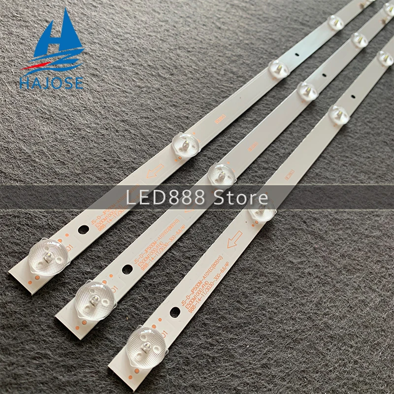 40pcs/lot LED Backlight strip 10 lamp For BBK 50LEM-1043\FTS2C D50-M30 v500dj6-qe1 JS-D-JP50DM-A101EC (80510) 101EC 6V/leds best led lights for tv