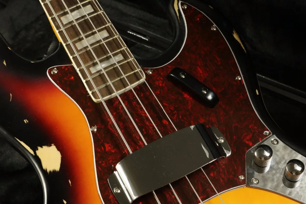 Электрогитара Heavy Relic 4 струны джазовый электрический бас гитара Sunburst Цвет палисандр Fingboard