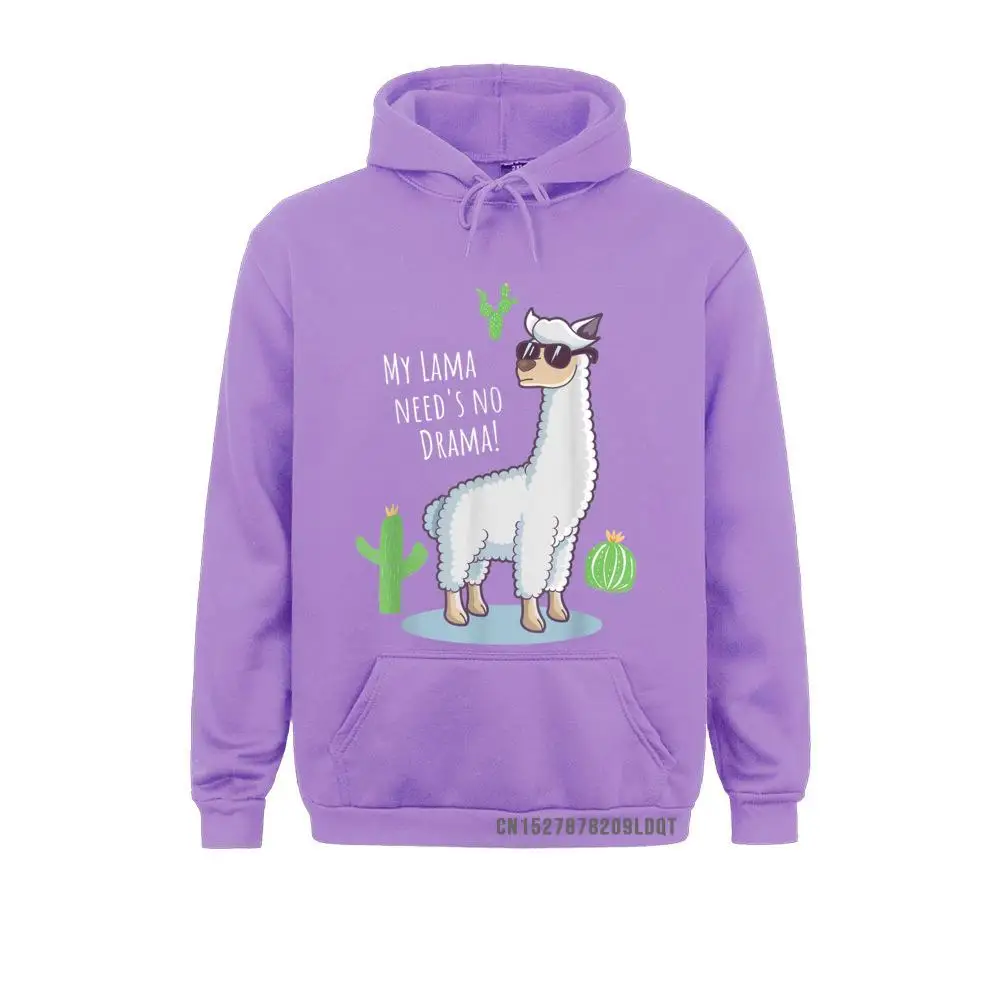 Hot Sale Man Sweatshirts Long Sleeve Llama Need's no Drama - Funny Lama Cactus Design T-Shirt__B11292 Hoodies Design Clothes Llama Need's no Drama - Funny Lama Cactus Design T-Shirt__B11292purple