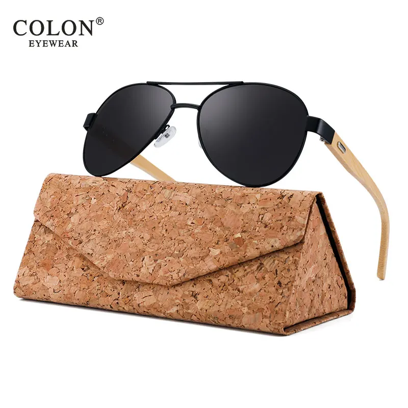 

Mens Vintage Sunglasses Men Classic Retro Pilot Sun Glasses Bamboo Temple Metel Frame Mirror Polycarbonate Lens Eyeglass CN1510