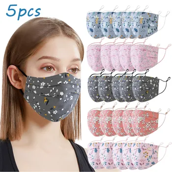 

5PCS Adult Women Funny face mask Adjustable Washable Safet Protection Mask for face Anti-Fog Haze Mouth Mask Mascarillas