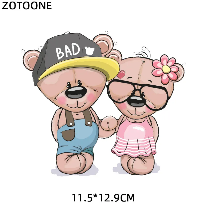 ZOTOONE, железная обезьяна, заплатка "Медведь", Наклейки для мальчиков и девочек, нашивки для одежды, футболки, теплопередача, аксессуары Diy, аппликации G - Цвет: 1725