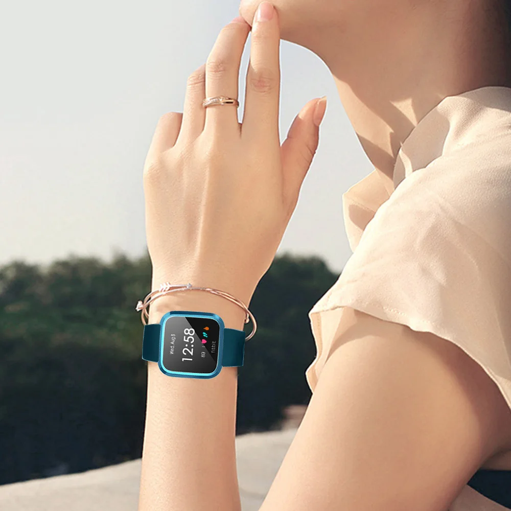 360 Degree Protection Cover For Fitbit Versa Lite Band Case Plating TPU Soft Shell Accessories Screen Protective Case