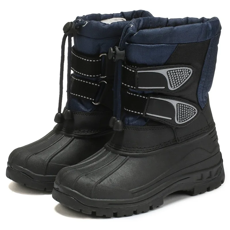 

Dollplus Winter Keep Warm Baby Boy Woolen Lined Snow Boots -30 Degree Toddler Kids Boots Anti-Skidding Waterproof Rubber Boots